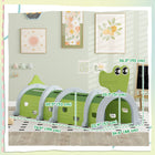 Qaba - Tunnel pour enfants à ramper - motif crocodile - vert-Permet plusieurs modes de jeu comme le rampement ou le cache-cache 