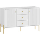 HOMCOM - Buffet moderne 47,2 po L avec rangement - blanc-Comprend trois tiroirs et deux placards, gardant votre maison propre et organisée 