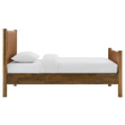 Modway - Maven Taille jumelle Cuir végétalien rembourré Lit de plateforme, Noyer Tan-Bois séché au four