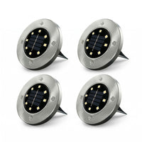 Bell+Howell - Lampes solaires disque d'extérieur ultra-lumineuses de luxe - Paquet de 4-Lot de 4 disques solaires: lot de 4 disques led solaires à encastrer au sol pour paysage, jardin, allée, patio, entrée, marches design discret et plat