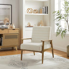Modway - Jensen Tissu Boucle Chaise d’accent - Ivoire-Rubberwood Legs