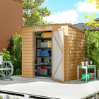 Outsunny - Remise de rangement extérieure 6 pi x 4 pi, avec 2 aérations, pour jardin, jaune-Abri vélo en métal adapté à de nombreux outils, équipements et vêtements d'extérieur 

