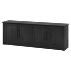 Hudson&Canal - Meuble TV Thornwell pour téléviseurs jusqu'à 78" - Grain noir-Le dessus a une capacité de poids de 75 lb, les étagères du milieu peuvent supporter 25 lb, les étagères inférieures supportent 50 lb