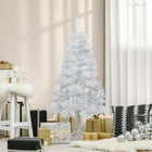 HOMCOM - Arbre de Noël Artificiel 4 Pieds avec 202 Branches Réalistes - Blanc-Peint en blanc, au lieu du vert traditionnel, rendez votre pièce plus élégante 