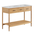 Modway - Zaire 48" Meuble de salle de bain à double lavabo - Blanc naturel-MDF et caoutchouc