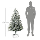 HOMCOM - Arbre de Noël artificiel enneigé de 5ft avec 521 pointes - Vert-La base est détachable et pliable pour un rangement facile 