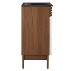 Modway - Render 18" Vanette de salle de bain - Noyer blanc Noir-Comptoir intégré