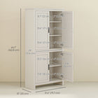 HOMCOM - Armoire de cuisine 64 po avec étagères - blanc-Conception anti-basculement à l'arrière que vous pouvez fixer au mur pour plus de sécurité 