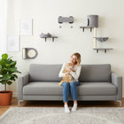PawHut - Étagères murales pour chat 4 pcs - ensemble de mobilier pour jouer-Cet ensemble de 4 pièces offre des espaces pour grimper, jouer et se reposer pour un plaisir sans fin 