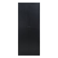Manhattan Comfort - Placard de rangement moderne Hopkins 29,61 po à 7 étagères - Noir-Armoire moderne autoportante à 1 section avec compartiments de rangement pour chambre et usage de stockage