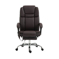 Vinsetto - Fauteuil de bureau exécutif à vibration et massage - marron foncé-Six points de massage vibrants avec trois modes, trois intensités et une minuterie 
