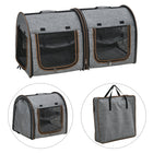 PawHut - 39 po Transport pour Animal de Compagnie Voyage - Gris-La ceinture fixe à l'arrière du transporteur sécurise l'ensemble et les animaux pendant la conduite