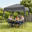 Outsunny - Tente auvent d'extérieur pliante 8 pi l x 8 pi L avec sac de transport - Gris-Pieds réglables pour différents besoins et préférences
