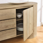 Modway - Duval 71" arrondi Armoire de rangement de buffet - Givre de noyer hickory-Stratifié de papier à grain de bois
