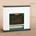 HOMCOM - Cheminée électrique 41 po avec manteau et effet de flamme 3d réglable - 1400 W - noir et blanc-Thermostat intelligent maintenant une température réglée de 17 à 27°C pour un confort constant