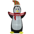 HOMCOM - Pingouin gonflable lumineux de 2 - 4 m - bannière « Joyeux Noël »-Joyeux Noël pingouin, attirez l'attention de tous  