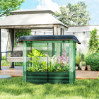 Outsunny - Jardin surélevé galvanisé 4,1 pi x 2,1 pi avec couvercle-Cage à fruits protégeant les cultures et légumes des oiseaux et autres animaux 