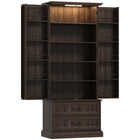 HOMCOM - Armoire de cuisine 72 po avec lumière LED et étagères de porte - brun-La lumière LED à détecteur de mouvement offre trois modes de détection avec une luminosité et une température de couleur réglables 