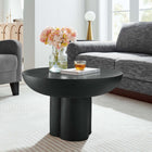 Modway - Caspian Béton rond Table basse - Noir-Base de piédestal en forme de trèfle