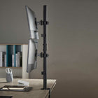 IntekView - MS200 Support de moniteur à double écran à montage sur poteau vertical-Orientation portrait et paysage pour répondre aux différents besoins de visualisation