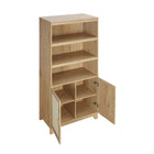 Manhattan Comfort - Sheridan 31,49 po Bibliothèque Cabinet Moderne d’Inspiration Mid-Century - Nature-Étagères réglables et portes à fermeture douce