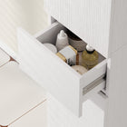 HOMCOM armoire de rangement de salle de bain mince 71 po avec tiroir - blanc-Matériau : MDF 