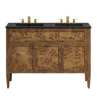 Modway - Elysian 48" Meuble de salle de bain à double lavabo - Noir brun-Assemblée requise