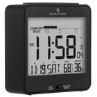 Marathon – Horologe de table atomique avec veilleuse automatique, indique confort et chaleur, noir -Gros chiffres faciles à lire affichant l'heure