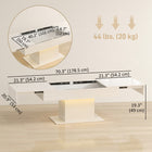 HOMCOM - Table basse extensible à LED - blanc brillant-Livré avec un câble USB de 4,9 pi et une télécommande (pile non incluse)
