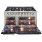 Kucht - 48 po Série KNG Cuisinière Pro Style au gaz naturel - Acier inoxydable/Noir-Les brûleurs étanches facilitent le nettoyage de la cuisinière