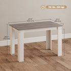 HOMCOM - Table à manger moderne 47 po avec effet bois - gris-Assemblage facile requis 