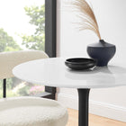Modway - Lippa Rond de 28 po Bois Table à manger, Noir Blanc-Sièges 2