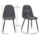Homy Casa - Chaises d'accueil 4 places, tissu rembourré gris-Lot de 4 pour un bon rapport qualité/prix : Idéal pour les repas familiaux, les réunions ou l'utilisation en bureau.