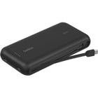 Belkin - Batterie externe Belkin BoostCharge avec câble USB-C intégré - 20 000 mAh - noir-Une batterie de 20 Khz offre 87 heures d'autonomie pour un iPhone 16 Pro.