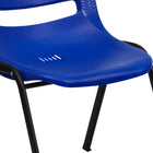 Flash Furniture - Chaise coquille bleue, empilable et ergonomique de la série HERCULES avec cadre noir, capacité de 880 lb-Renforts de support double