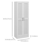 HOMCOM - Armoire de rangement avec étagères - blanc-Le design anti-basculement vous permet de le fixer au mur pour plus de sécurité 