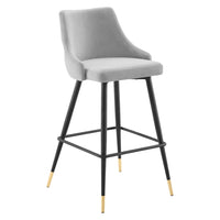 Modway - Adorn Performance Velvet Tabouret de bar - Gris clair-Tabouret de bar moderne vintage