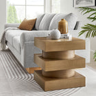 Modway - Perpetuate Totem Table d’appoint - Caramel Ash-Construction en bois de manguier et contreplaqué