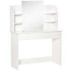 HOMCOM - Coiffeuse avec miroir - 42,5 po L x 15,75 po l x 56 po H - blanc-Il a un design moderne et élégant 