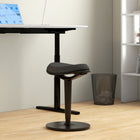 HOMCOM - Chaise ergonomique oscillante - tabouret inclinable réglable avec mouvement de balancement - noir-Hauteur réglable grâce à des boutons doubles sur les côtés, adaptée aux bureaux assis et debout 