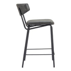 Zuo - Charon Tabouret de comptoir - Noir vintage - Ensemble de 2-Garantie limitée de 3 ans