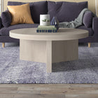 Hudson&Canal - Table basse ron Holm 91 cm (36 po) - Blanc aulne-Finition en blanc aulne aspect bois