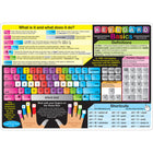 Ashley Productions - ASH95021-6 Tapis d'apprentissage Smart Poly - 12" x 17" - double face - Bases du clavier et sécurité Internet - lot de 6-Résistant à l'eau