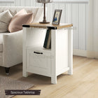 HOMCOM - Table d’appoint avec rangement - blanc-Peut être utilisé comme table d’appoint de canapé, table de chevet ou console 