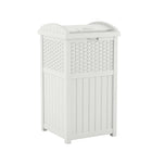 Suncast - Cache-poubelle tressé - Blanc-Capacité de 30 gallons.