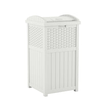 Suncast - Cache-poubelle tressé - Blanc-Capacité de 30 gallons.