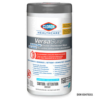 Clorox - Serviettes nettoyantes désinfectantes sans alcool VersaSure - 150 lingettes-Formule brevetée aux composés d’ammonium quaternaire (sans alcool)Exécutez vos travaux de désinfection plus rapidement et en toute quiétude grâce à ces formules non corrosives, sans eau de Javel et testées sur les appareils et dispositifs médicaux