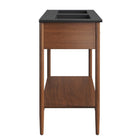 Modway - Zaire 48" Meuble de salle de bain à double lavabo - Noir noyer-Bassin en céramique à double évier