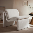 Modway - Lume Boucle Tapis Chaise d’accent sans accoudoir - Parchemin-Siège et coussin de dossier rembourrés