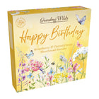 Grandma Wild’s - Boîte « Joyeux anniversaire » Prairie de fleurs sauvages avec biscuits sablés aux fraises et à la crème épaisse-Biscuits sablés saveur fraise et crème épaisse
